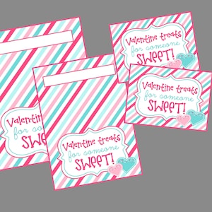 Valentijnstraktaties voor iemand Zoete cadeaukaartjes en tastoppers. Direct digitaal downloaden. Valentijnsdag zoete traktatie-tags