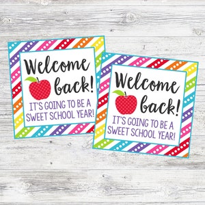 Welcome Back To School Tags. Tagi dla Teacher Gift, Class Gift, Cookie Packaging i więcej! Natychmiastowe pobranie cyfrowe.