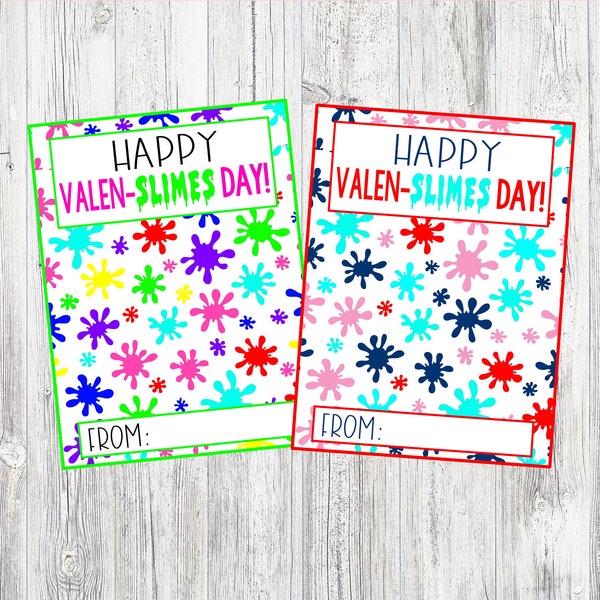 Happy Valen-Slimes Day Cards. Slime Valentine's Day Cards. Both Color Options Included. Instant Digital Download. Just Add Slime!