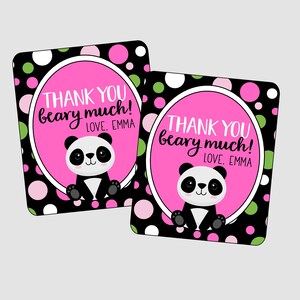 Personalized Panda Party Favor Tags. Thank You Beary Much. Panda Party, Pandamonium Favor Tags, Let&#39;s Party Like A Panda
