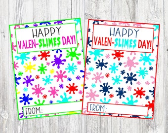 Happy Valen-Slimes Day Cards. Slime Valentine's Day Cards. Both Color Options Included. Instant Digital Download. Just Add Slime!