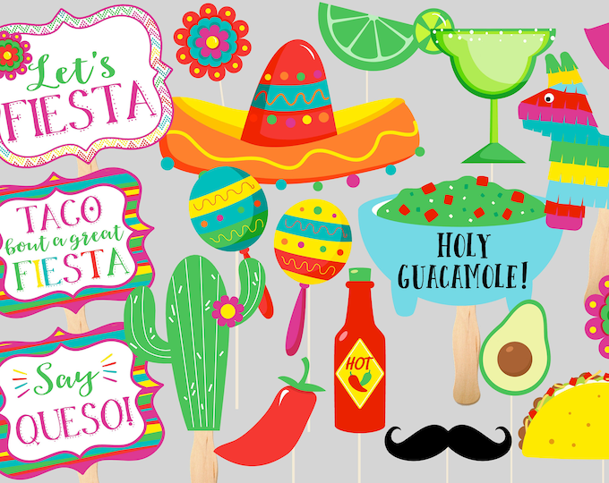 Printable Fiesta Party Photo Props. Instant Digital Download. - Etsy