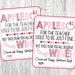 Printable Valentine's Day Teacher Wine Tag. Instant Digital Download ...