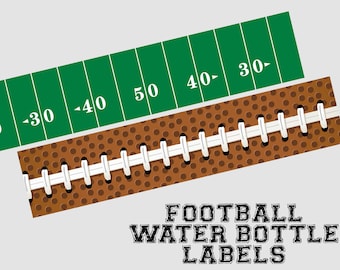 Football Water Bottle Labels. Printable Water Bottle Labels. Instant Digital Downloads.