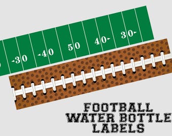 Football Water Bottle Labels. Printable Water Bottle Labels. Instant Digital Downloads.