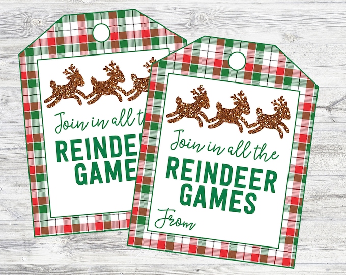 Funny Reindeer Games Christmas Card - Etsy