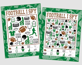 Football I Spy Printable Games. 5 Different Sheets Easier to Harder. Instant Digital Download. Football Eye Spy Football Game Football Party