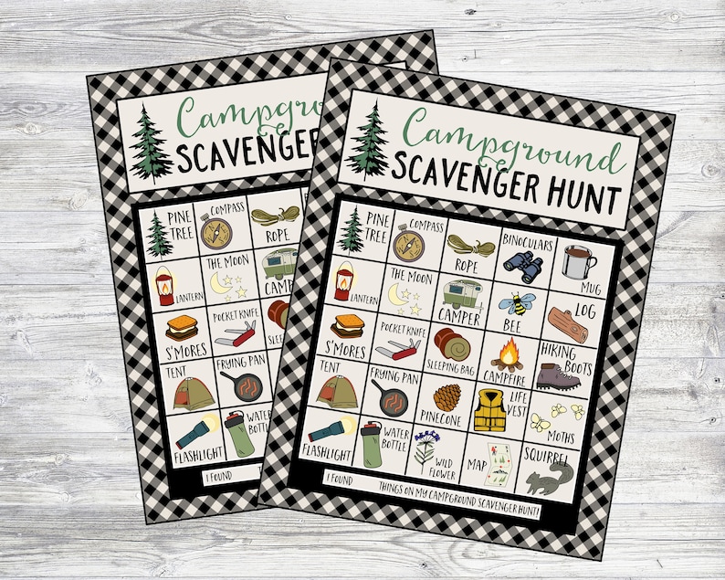 Printable Campground Scavenger Hunt. Instant Digital Download. Great ...