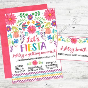 Fiesta Bridal Shower Invitation. Personalized, Printable Bridal Shower Invitation. Floral Fiesta Invitation. Let&#39;s Fiesta! Boho Fiesta