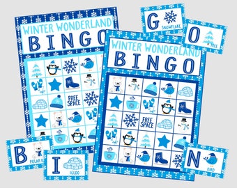 ¡Bingo de Invierno! Juego de Bingo Invernal Imprimible. Set de Bingo de 24 Cartones. Descarga Digital Instantánea. Actividad Invernal Perfecta para Casa o Clase.