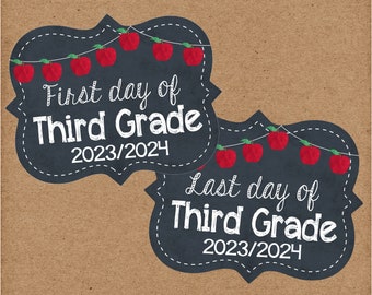 Third Grade Last Day Of School Sign. School Photo Prop Sign. First Day and Last Day. Instant Digital Download. School Photo Prop. 2023-2024