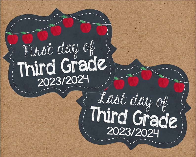 Third Grade Last Day Of School Sign. School Photo Prop Sign. First Day and Last Day. Instant Digital Download. School Photo Prop. 2023-2024 image 1