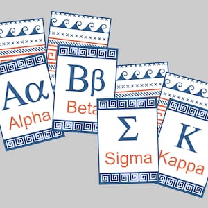 Printable Greek Alphabet Flash Cards. Includes Upper Case Only and Upper & Lower Case. Instant Digital Download.