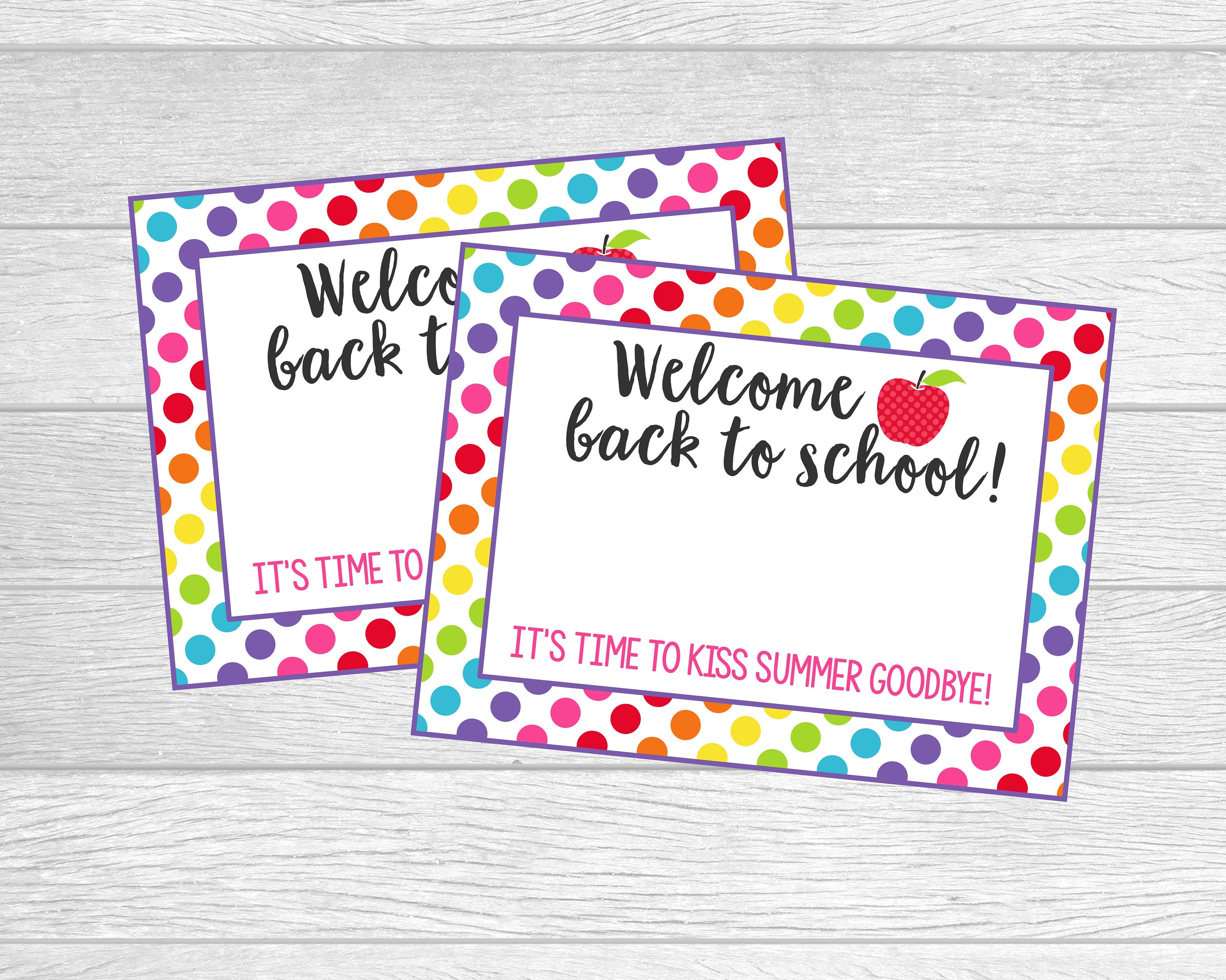 Printable Kiss Summer Goodbye Lip Balm Cards. Welcome Back to