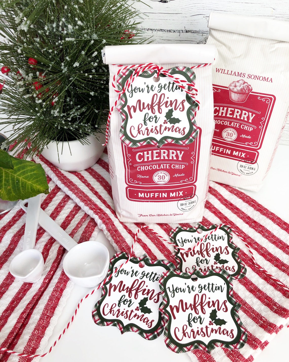 Printable Christmas Muffin Tags You #39 re Gettin Muffins for Etsy