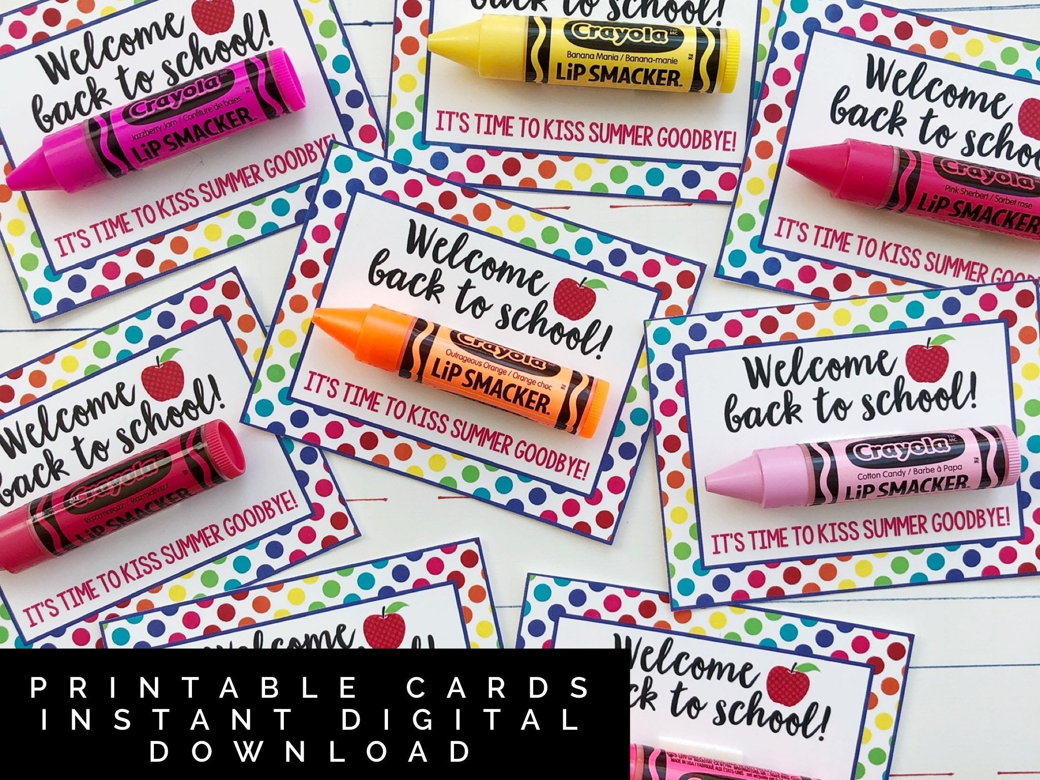 Printable Kiss Summer Goodbye Lip Balm Cards. Welcome Back to -  Israel