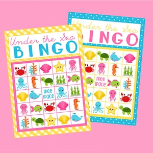 Under The Sea Bingo Game! Ocean Animal Bingo Game. Perfect Summer Activity, or Ocean Animal Lesson Plan. Instant Digital Download.