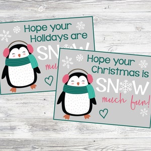 Printable Snow Much Fun Penguin Christmas and Holidays Tags.  Instant Digital Download. Hope Your Holidays/Christmas Are Snow Much Fun