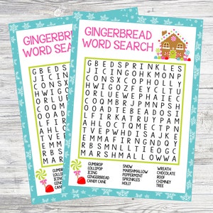 Gingerbread House Word Search Game. Printable Word Search. Instant Digital Download. Christmas & Winter Games