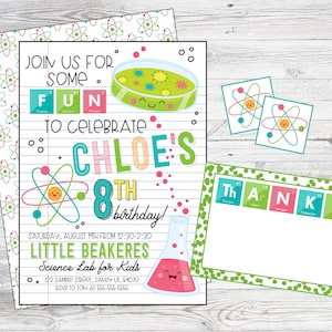 Science Party Invitation. Personalized/Printable/Digital Science Experiment Invitation.