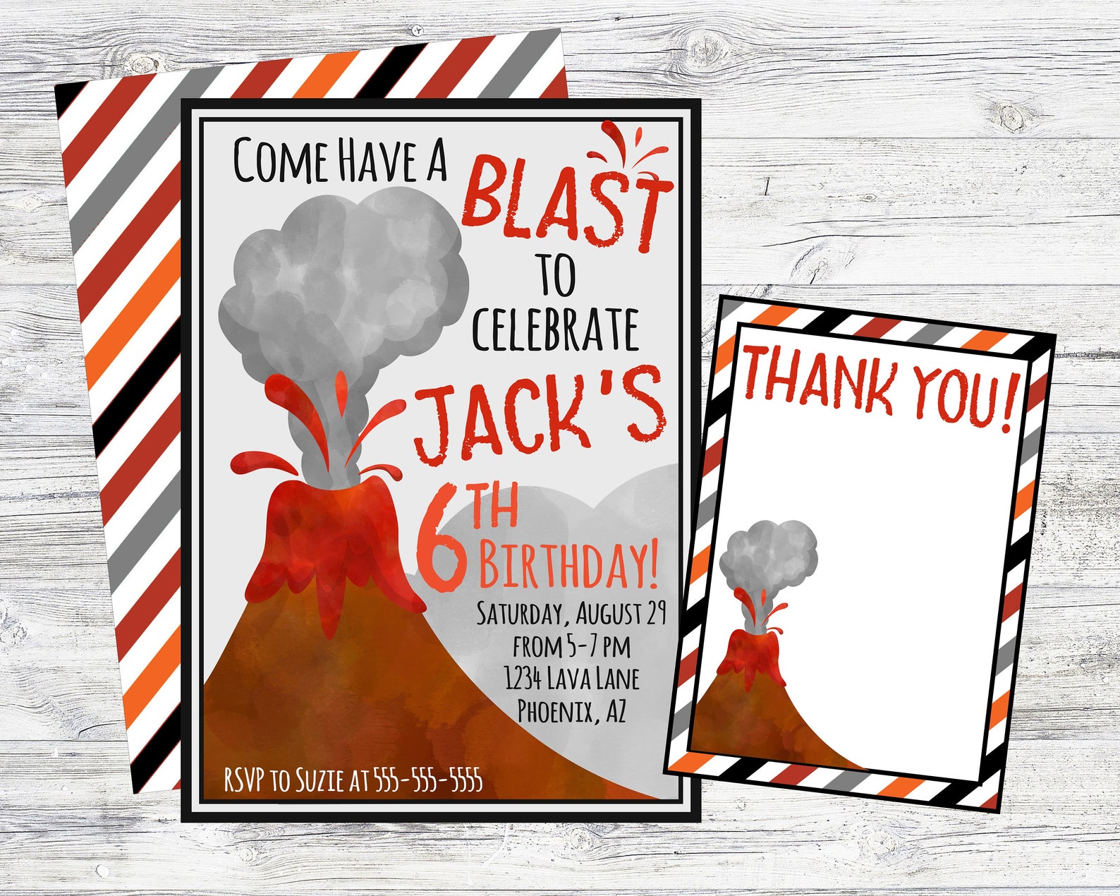Volcano Birthday Invitation. Come Have A Blast Invitation for Etsy