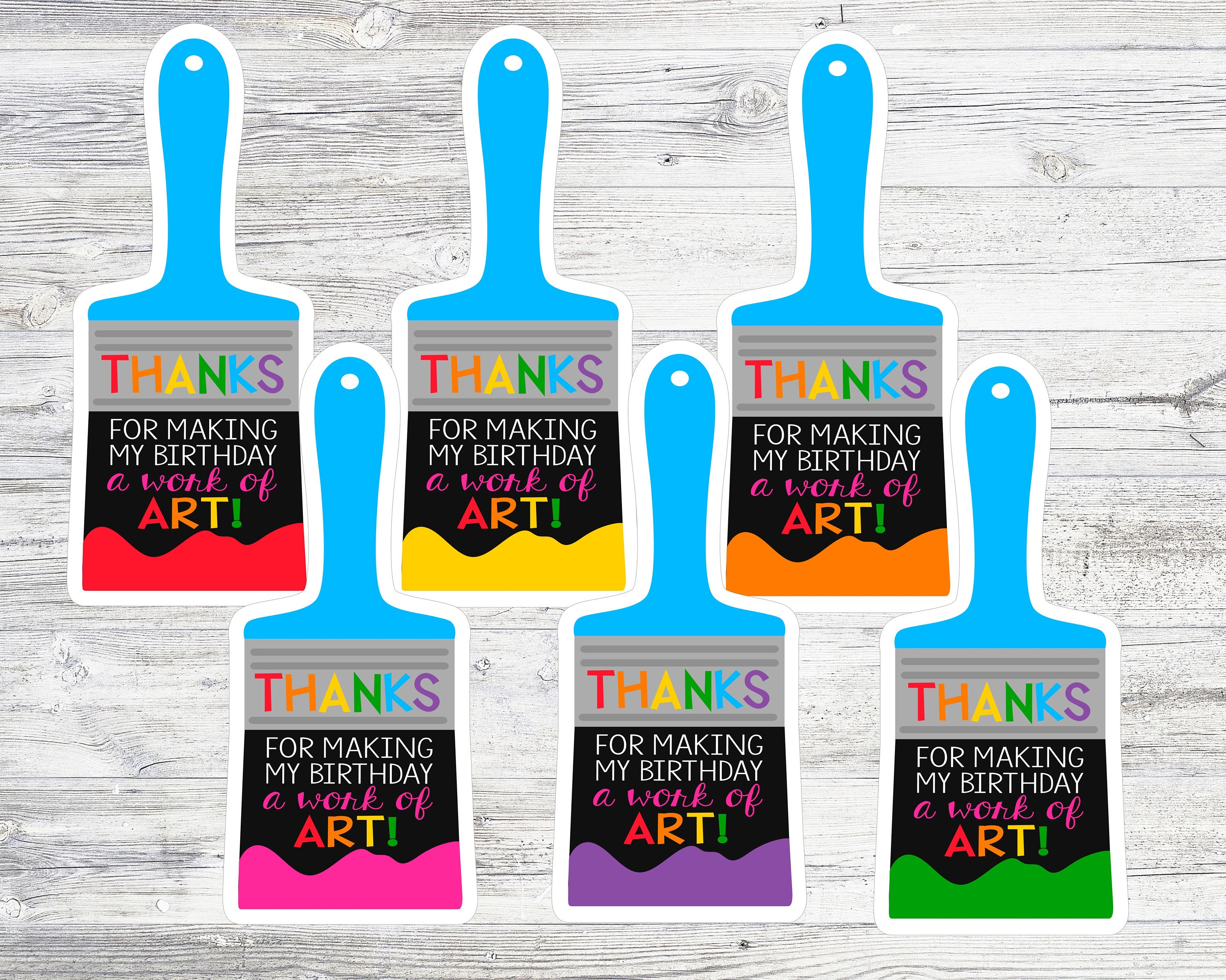 Paint Party Favors, Art Party Favors, Painting Party Favor, Kids Art Party, Kids  Paint Party, Paint Supplies, Paint Party Kit, Art Favor Tag 