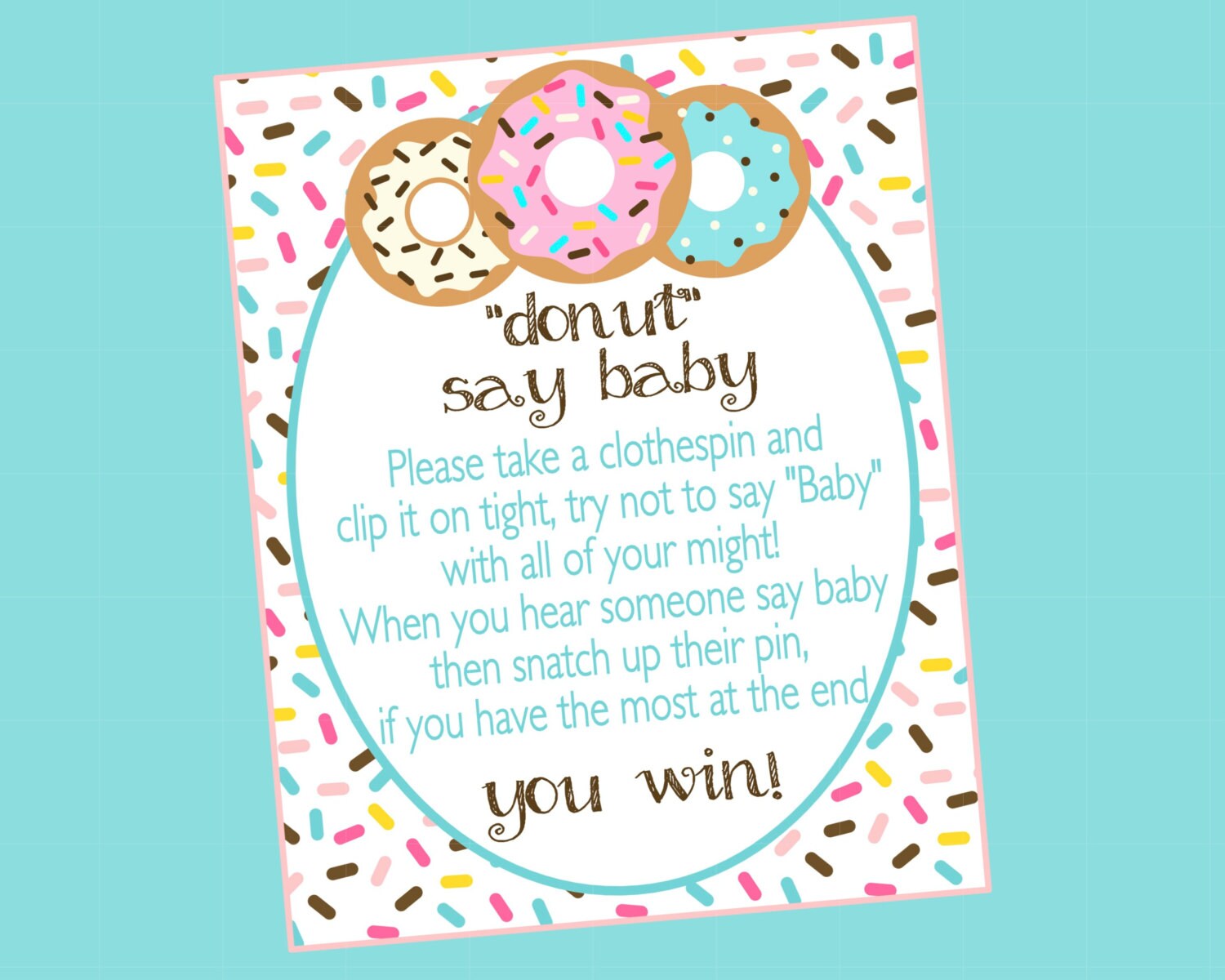 DONUT Say Baby. Baby Shower Game for Donut Baby Shower or - Etsy New Zealand