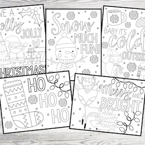 Printable Christmas & Winter Coloring Pages For Kids Or Adults! Holiday Coloring Pages. Instant Digital Download