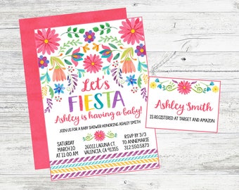 Fiesta Baby Shower Invitation. Personalized, Printable Baby Shower Invitation. Floral Fiesta Invitation. Let's Fiesta! Boho Fiesta