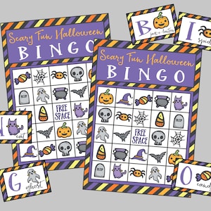Eng leuk Halloween-bingospel.  Afdrukbaar bingospel. Directe digitale download. Inclusief 36 gamekaarten, visitekaartjes en een oproepbriefje.