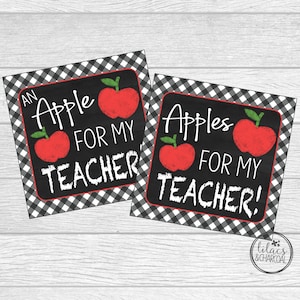 Apples for my Teacher Tags. Back to School Tags. Teacher Gift, Teacher Appreciation Tags. Instant Digital Download.