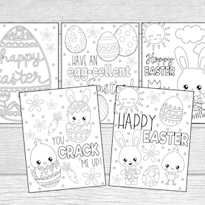 5 Printable Easter Coloring Pages For Kids Or Adults! Instant Digital Download