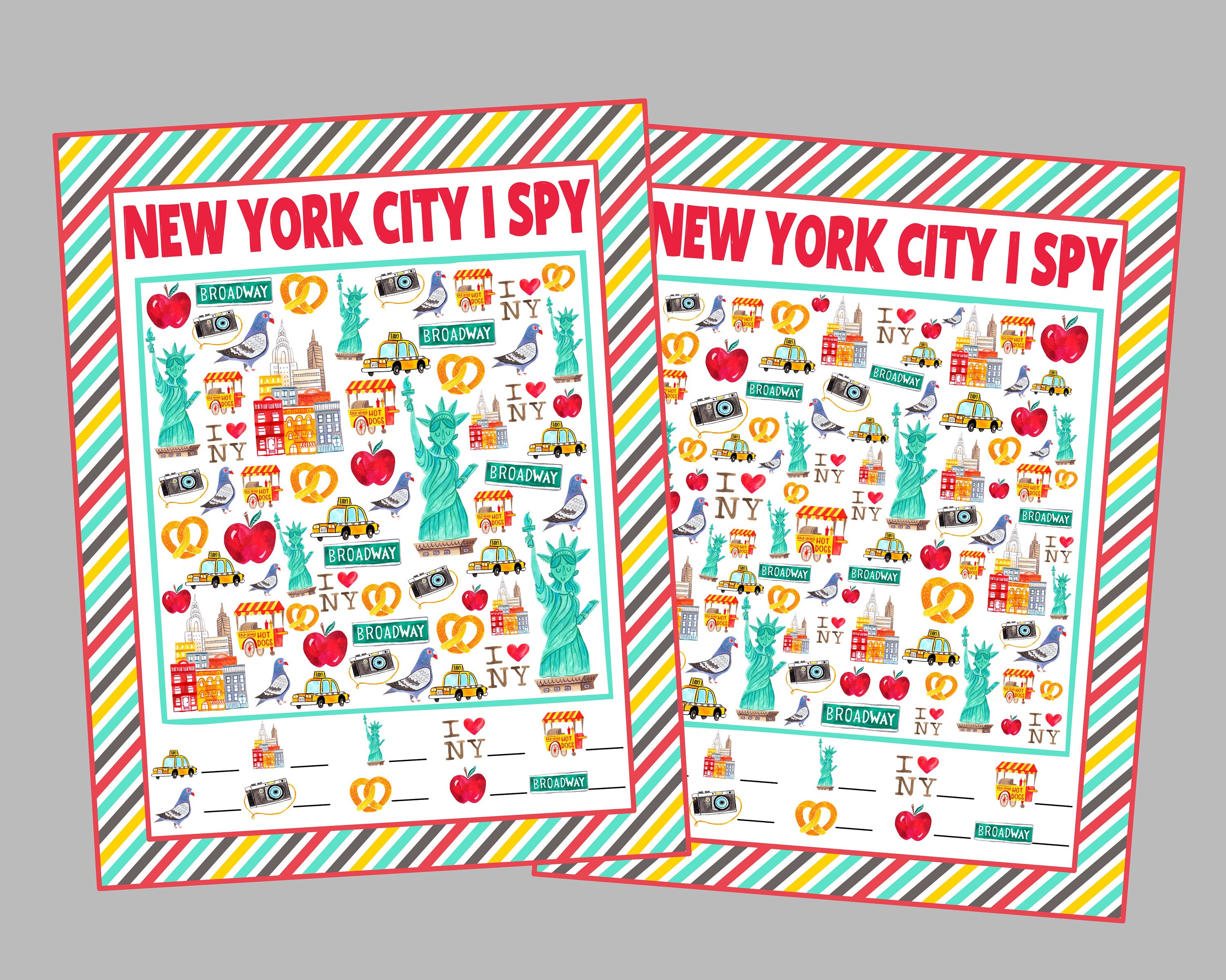 new york city i spy printable games 4 different sheets easier etsy ireland