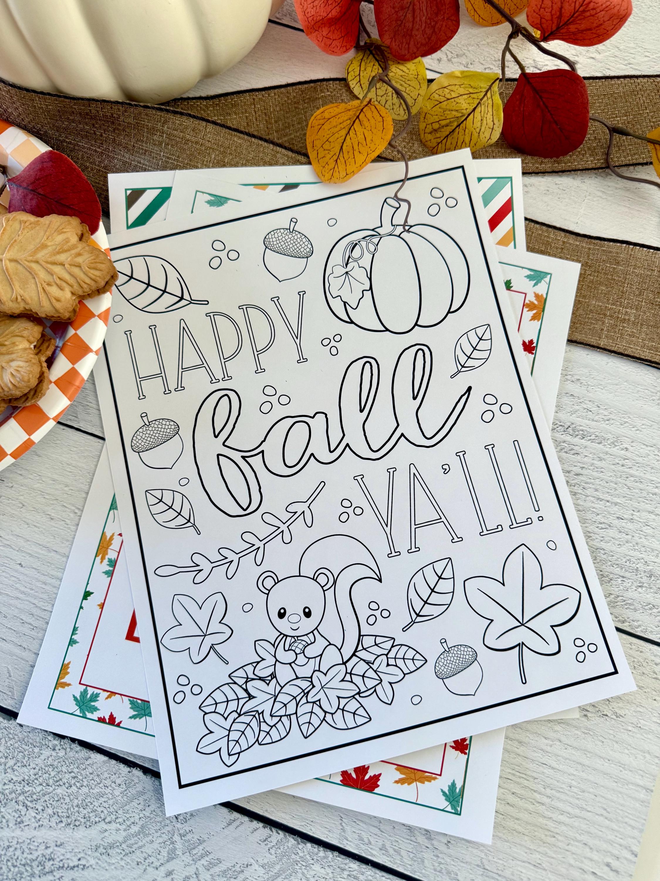 Printable Fall Fun Coloring Pages for Kids or Adults! Autumn, Fall ...