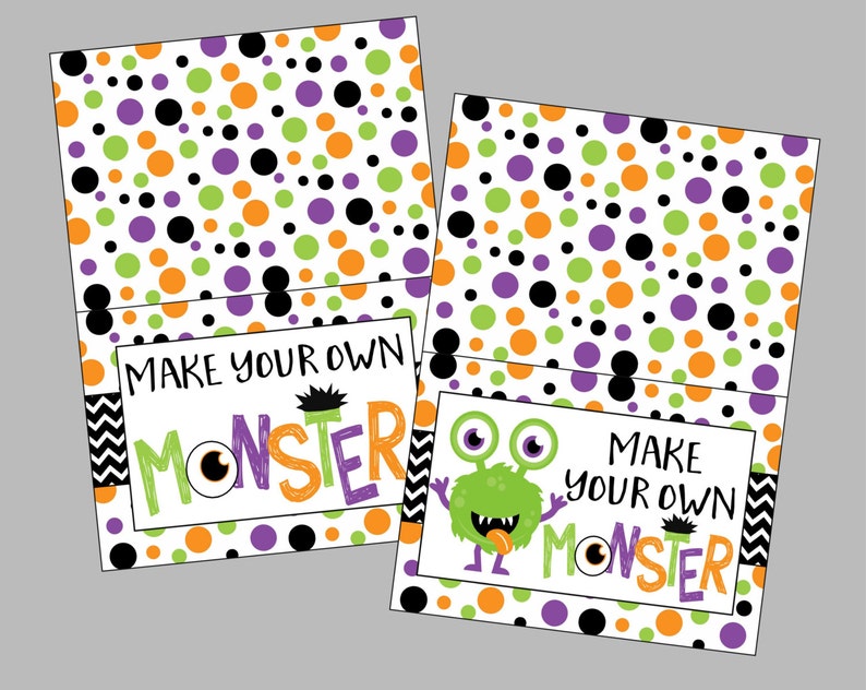 Printable Make Your Own Monster Bag Topper for Monster - Etsy