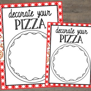 Pizza Party Play Dough Mat / Coloring Page. Printable Activity Sheet for Pizza Birthday, Restaurant, Pizza Night. Instant Digital Download.