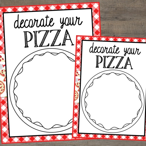 Pizza Party Play Dough Mat / Coloring Page. Printable Activity Sheet for Pizza Birthday, Restaurant, Pizza Night. Instant Digital Download.