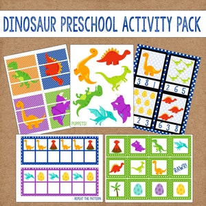 Dinosaur Preschool Games and Activities. 11 Different Activities. Instant Digital Download. Dinosaur Games, Dinosaur Activities.