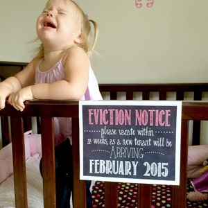 Eviction Notice Pregnancy Announcement Sign- Personalized Digital Sign ...
