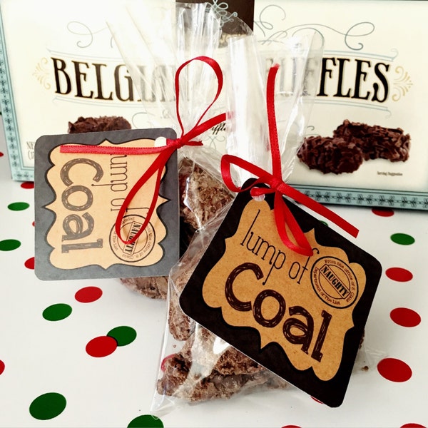 Lump Of Coal Gift Tags and Gift Bag Toppers. Perfect For Those On Your Naughty List! Instant Digital Download