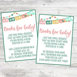 Bücher für Baby Karten für Cactus Fiesta Baby Shower. Boho Fiesta Babyparty. Sofortiger digitaler Download.