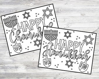 Printable Hanukkah/Chanukah Coloring Pages For Kids Or Adults! Holiday Coloring Pages. Instant Digital Download.