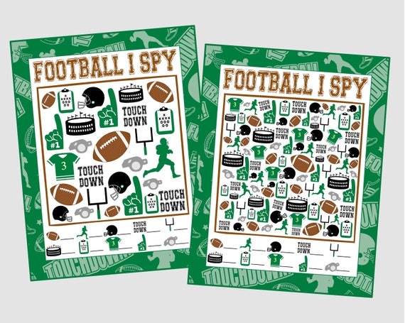 Football I Spy Printable Different Sheets Easier to