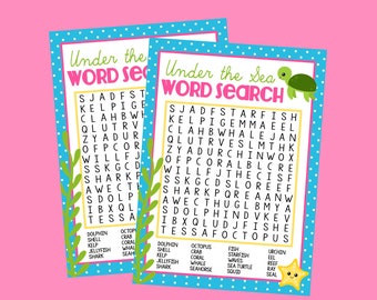 Under the Sea Word Search for Kids Printable, Ocean Party Puzzle ...