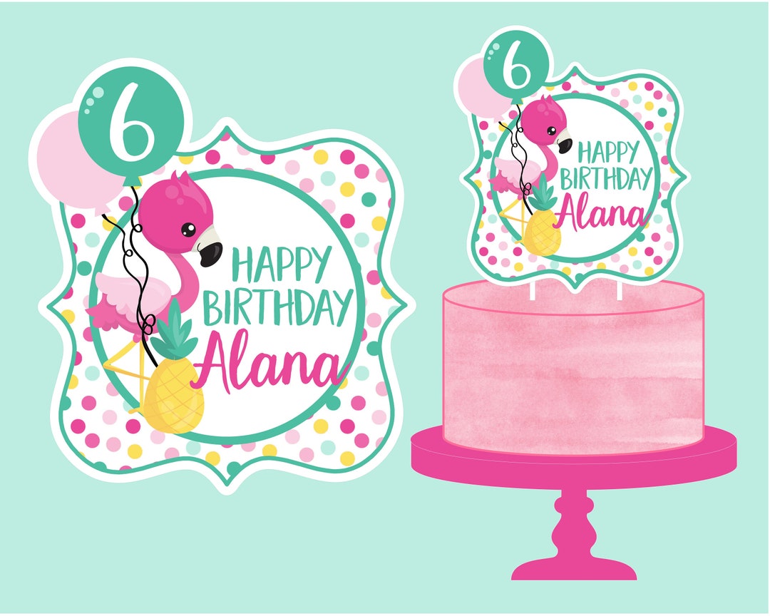 Printable Flamingo Cake Topper for Flamingle Birthday Party ...