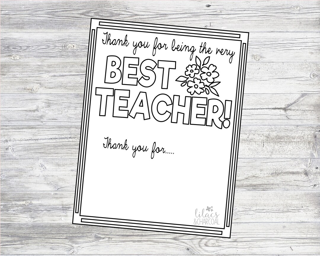 Printable Teacher Appreciation Coloring Page. Instant Digital Download ...
