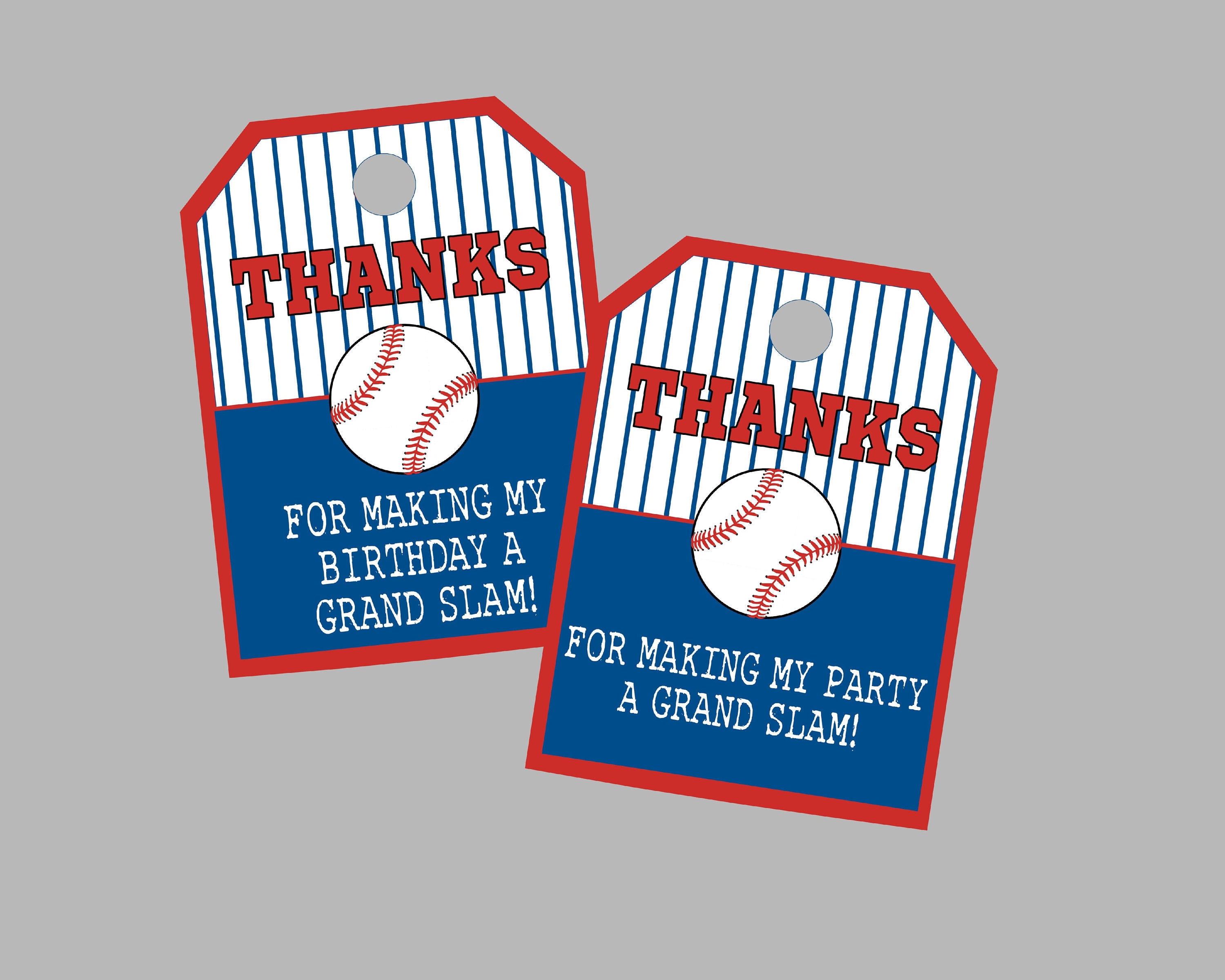 Baseball Birthday Party Favor Tag. Thanks for Making My Party Etsy