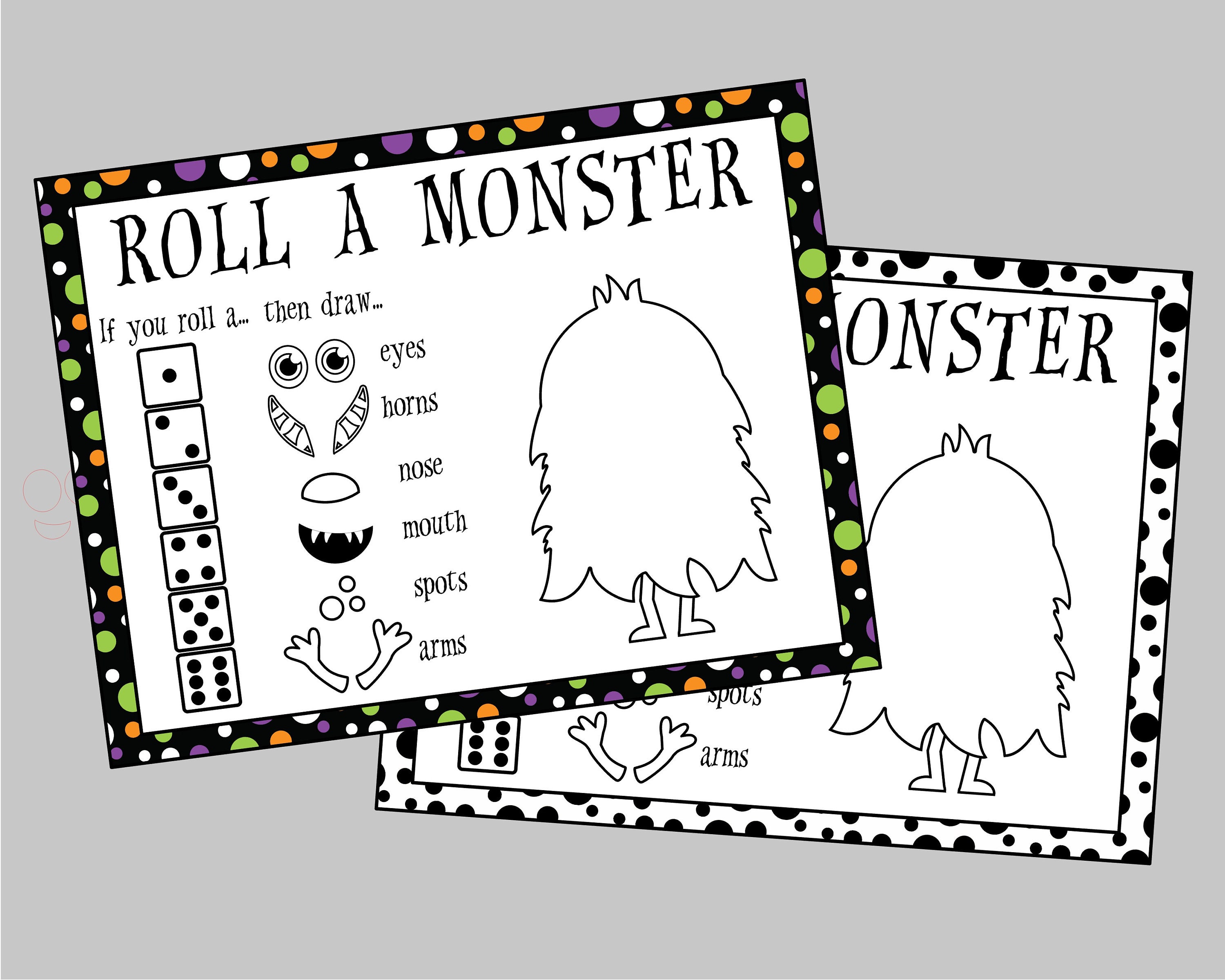 Roll a Monster Drawing Dice Game