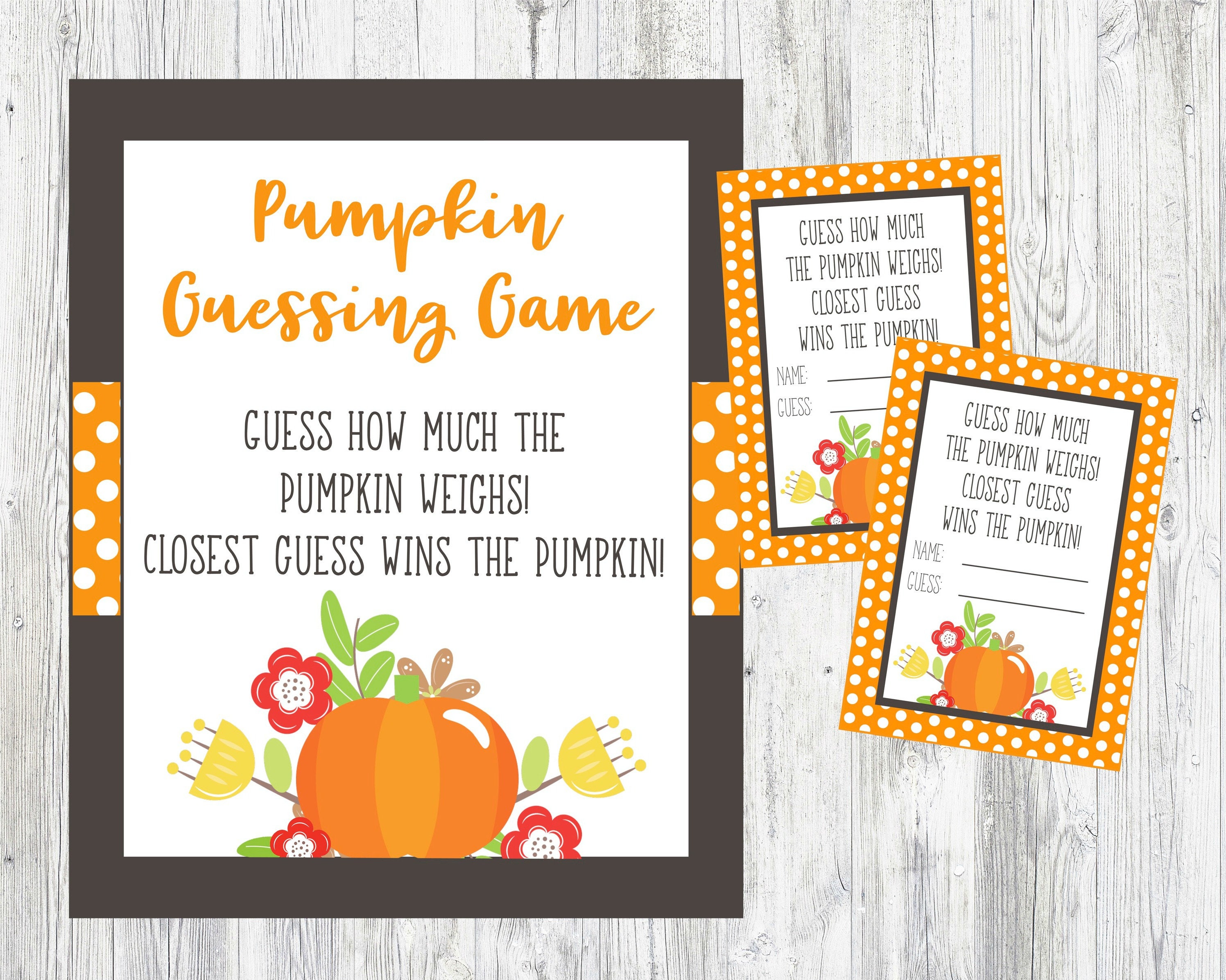 pumpkin guessing game for