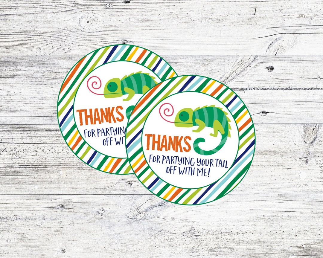 Reptile Party Favor Tags. Thanks for Partying Your Tail off With Me